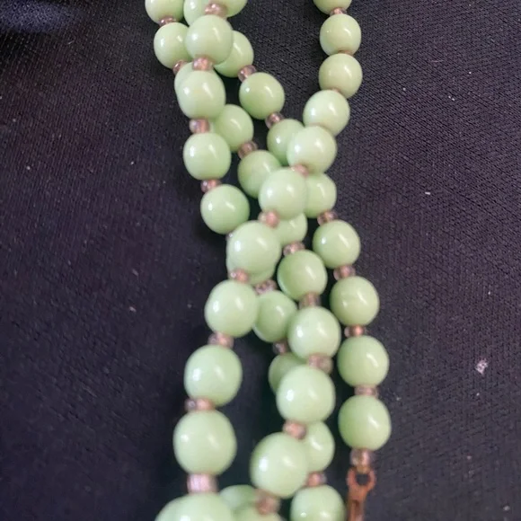 Green. Green. Green and Green & Wood Beaded Necklaces and Bracelet - Picture 2 of 12
